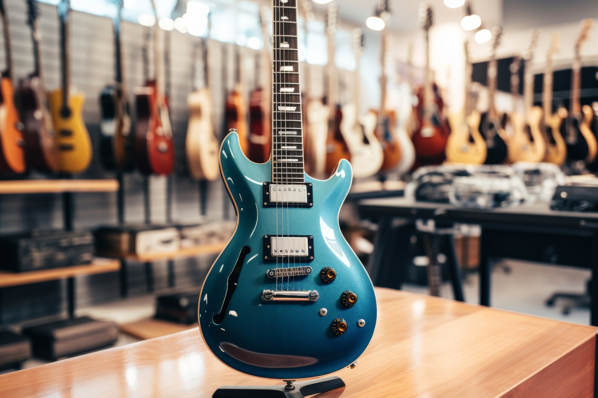 photorealistic electric guitar still life 23 2151376362